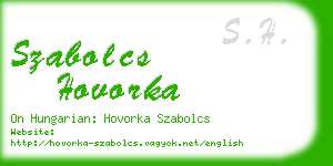 szabolcs hovorka business card